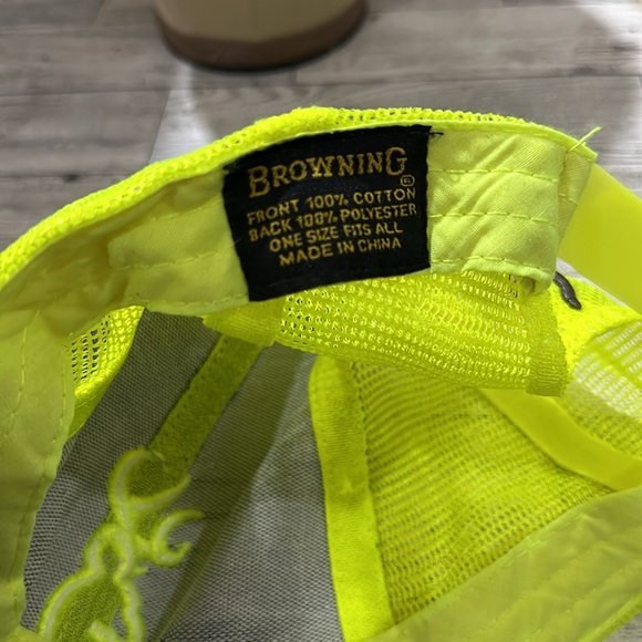 Browning gray neon green trucker baseball cap hat - Picture 6 of 6